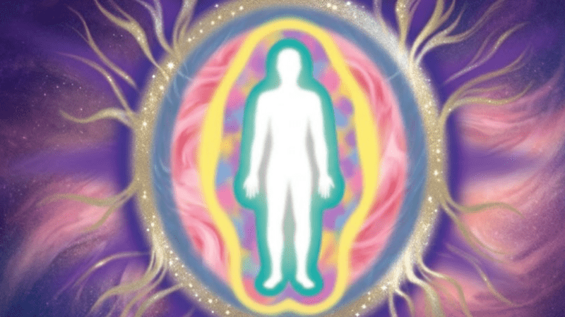 An image of human aura field with seven layers of aura